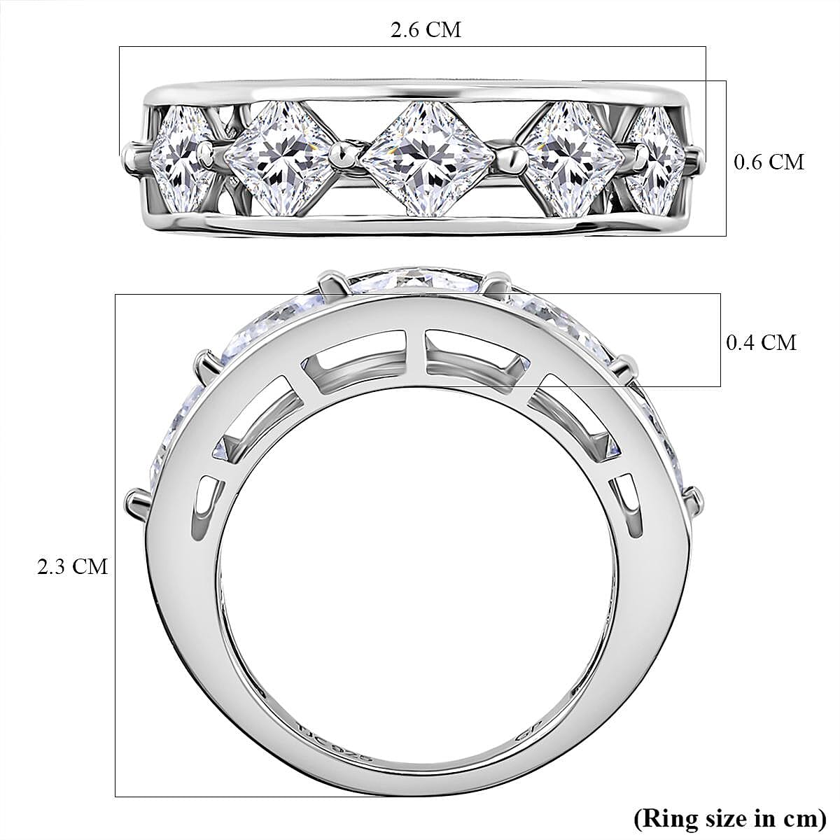 GP Italian Garden Collection - Moissanite Half Eternity Ring in Platinum Overlay Sterling Silver 1.82 Ct. 8948825 6