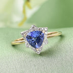 GP Tulip Italian Garden Collection 9K Yellow Gold  Tanzanite, Diamond Ring 1.10 Ct.
