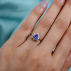 GP Tulip Italian Garden Collection 9K Yellow Gold  Tanzanite, Diamond Ring 1.10 Ct.