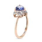 GP Tulip Italian Garden Collection 9K Yellow Gold  Tanzanite, Diamond Ring 1.10 Ct.