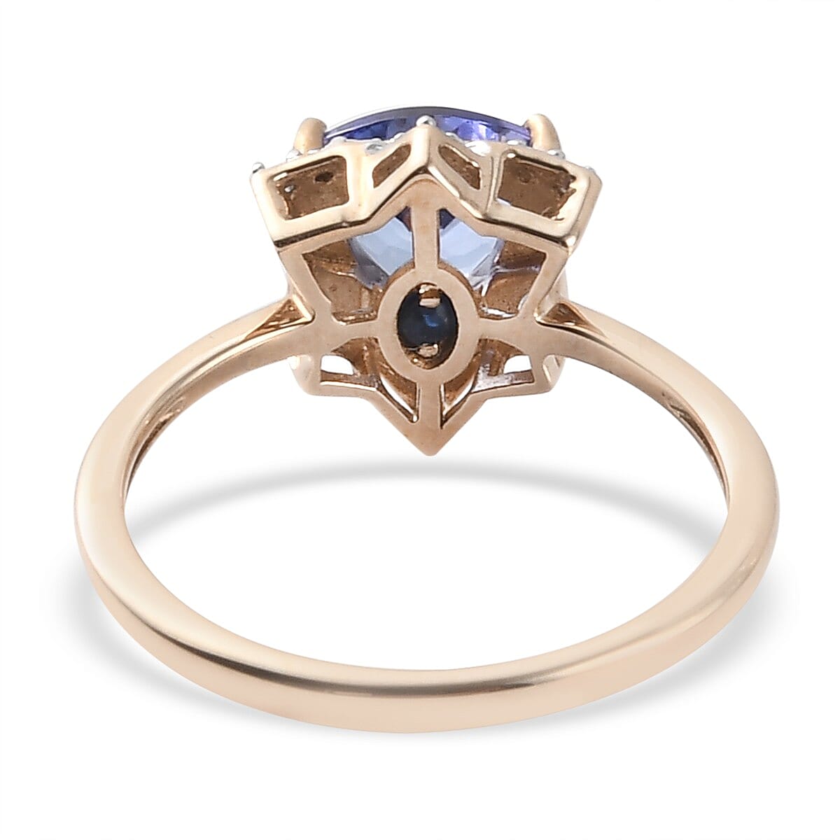 GP Italian Garden Collection Tanzanite and Diamond Halo Ring in 9K Yellow Gold 3853166 5