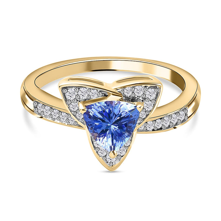 GP Italian Garden Leaf and Flower Collection - 9K Yellow Gold 1.1 Ct Tanzanite Ring with Multi Gemstone 3847558 1