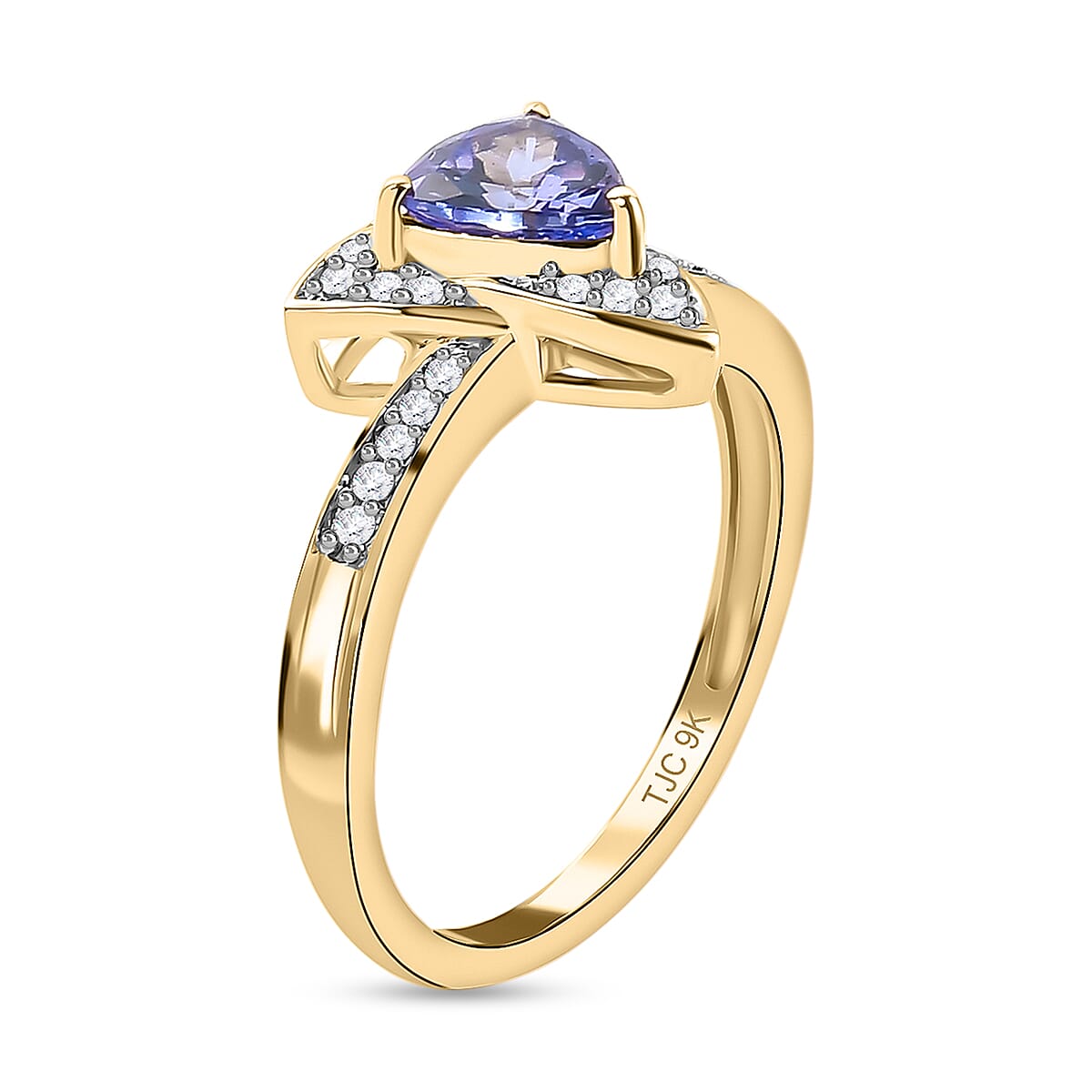 GP Italian Garden Leaf and Flower Collection - 9K Yellow Gold 1.1 Ct Tanzanite Ring with Multi Gemstone 3847558 4