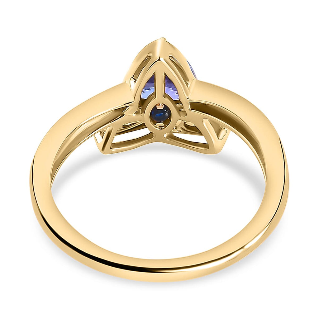 GP Lily Italian Garden Collection - 9K Yellow Gold Tanzanite, Diamond & Ring 1.10 Ct.