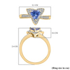GP Lily Italian Garden Collection - 9K Yellow Gold Tanzanite, Diamond & Ring 1.10 Ct.