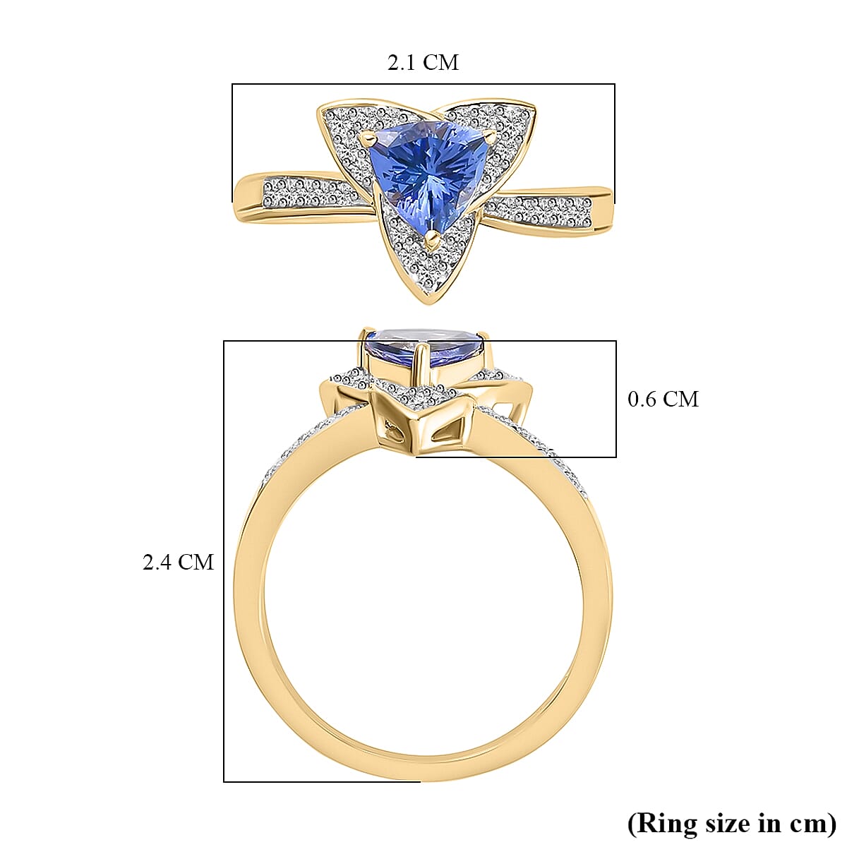 GP Italian Garden Leaf and Flower Collection - 9K Yellow Gold 1.1 Ct Tanzanite Ring with Multi Gemstone 3847558 6