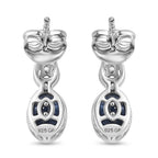 GP Natural Kashmir Kyanite, White Zircon & Kanchanaburi Blue Sapphire Stud Push Back Earring in Rhodium & Yellow Gold Plated Sterling Silver 2.26 Ct.