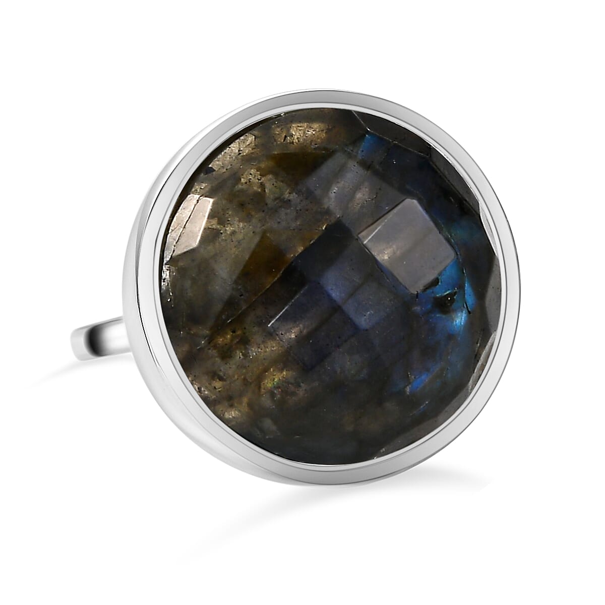GP - Labradorite Solitaire Ring in Platinum Plated Sterling Silver 21.31 Ct. 7017311 0