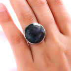 GP Art Deco Collection - Labradorite Ring in Platinum Overlay Sterling Silver 21.54 Ct.