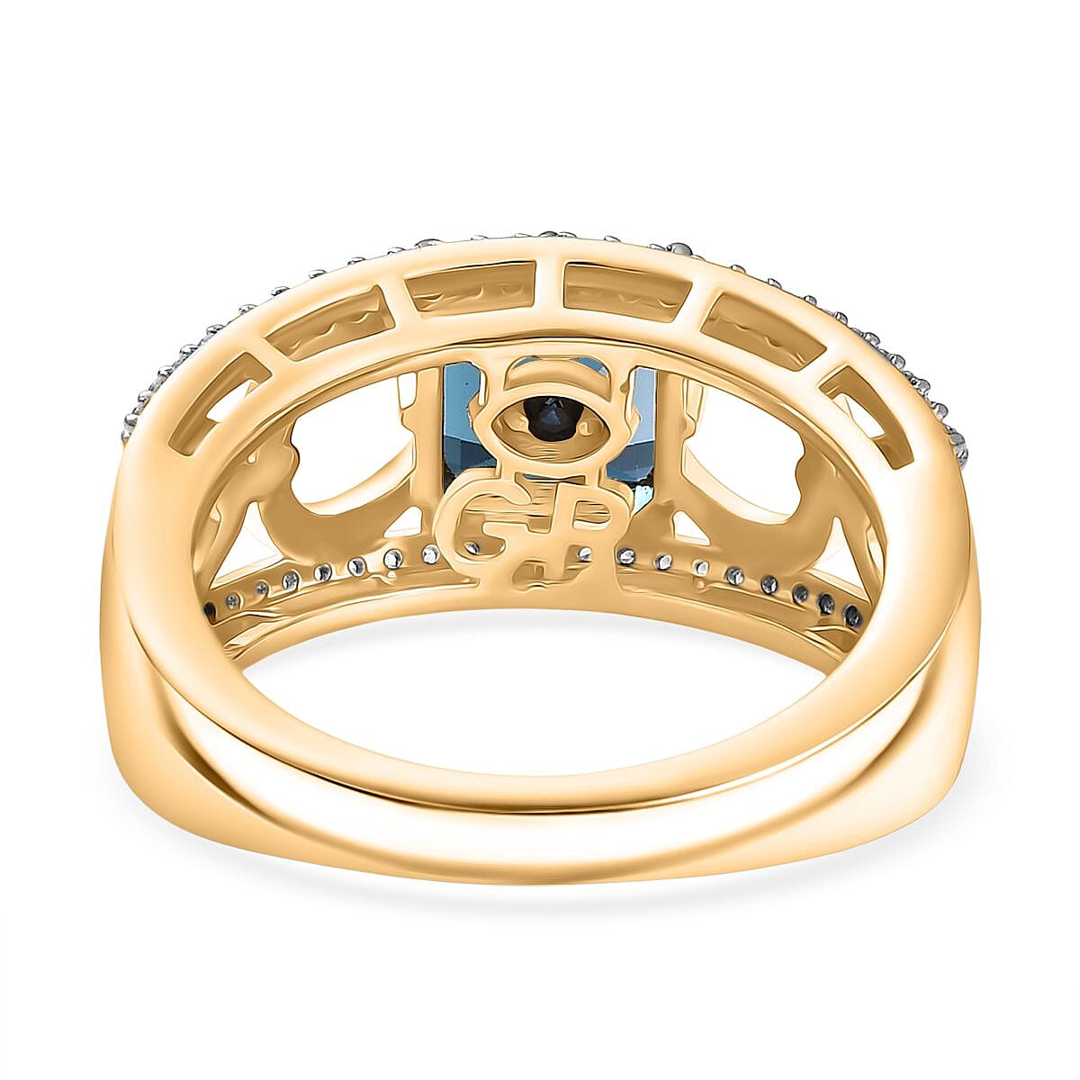 GP - Snaffle Collection Marambaia London Blue Topaz, Blue Sapphire &amp; White Zircon Ring in 18K Vermeil Yellow Gold Plated Sterling Silver 3.57 Ct. 8307818 5