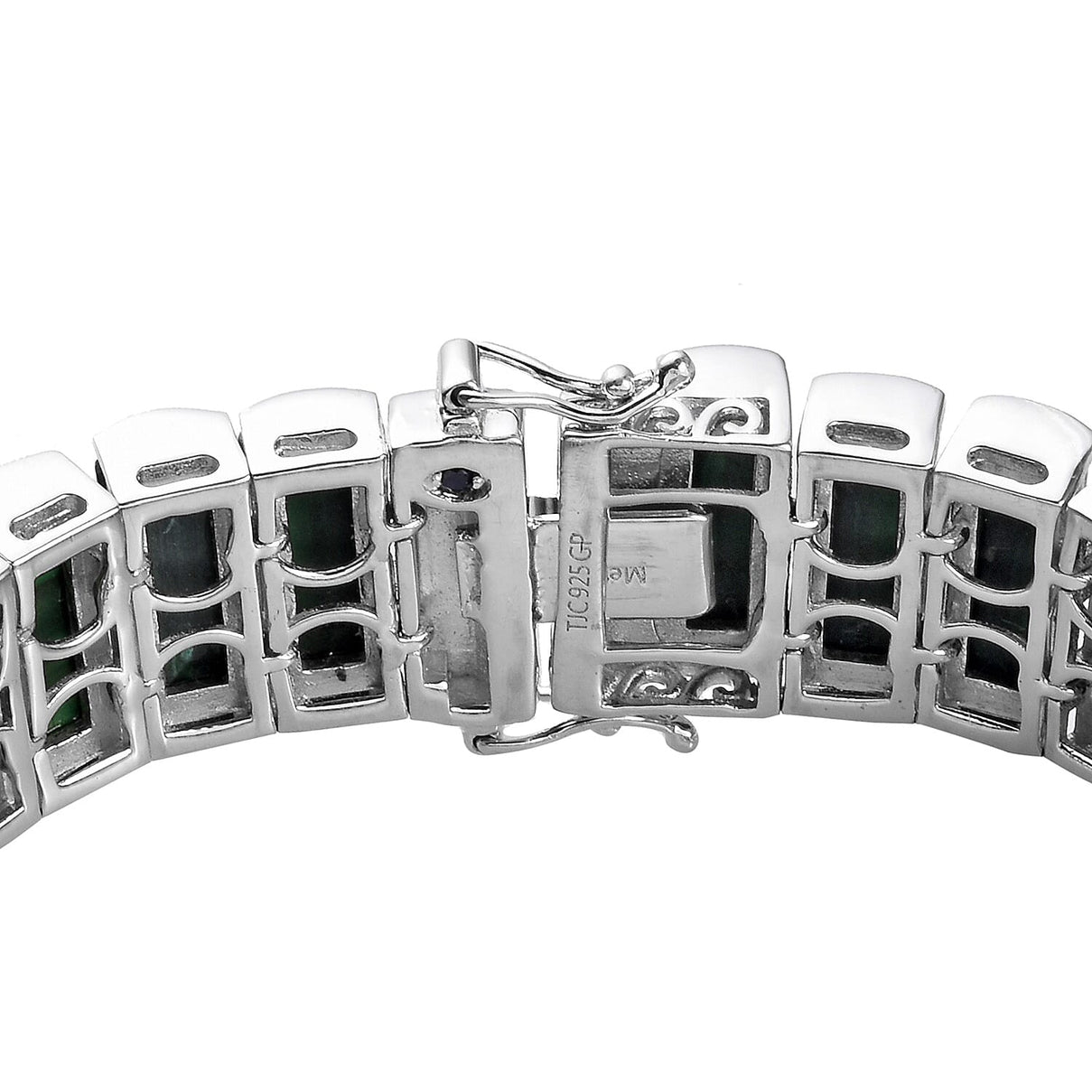 GP Malachite  Bracelet (Size 7.5) in Platinum Overlay Sterling Silver 70.02 Ct, Silver Wt. 33.09 Gms 3643254 4