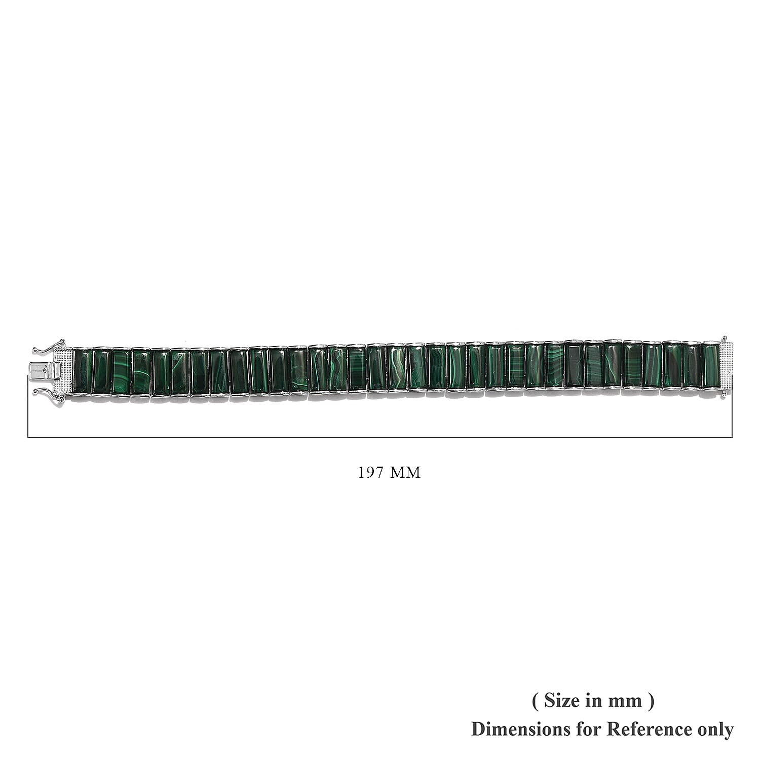 GP Malachite  Bracelet (Size 7.5) in Platinum Overlay Sterling Silver 70.02 Ct, Silver Wt. 33.09 Gms 3643254 5
