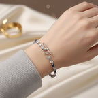 GP - Signature Collection Masoala Sapphire, Blue Sapphire & White Zircon Line Bracelet 1 Row (Size 7.5) in Rhodium Overlay Sterling Silver 9.69 Ct, Silver Wt. 6.07 Gms.
