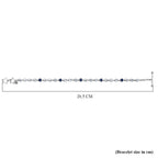 GP - Signature Collection Masoala Sapphire, Blue Sapphire & White Zircon Line Bracelet 1 Row (Size 7.5) in Rhodium Overlay Sterling Silver 9.69 Ct, Silver Wt. 6.07 Gms.