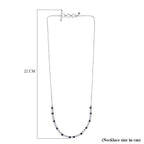 GP- Signature Collection Masoala Sapphire, Blue Sapphire & White Zircon Line Necklace (Size 20) in Rhodium Overlay Sterling Silver 7.20 Ct, Silver Wt. 9.34 Gms.