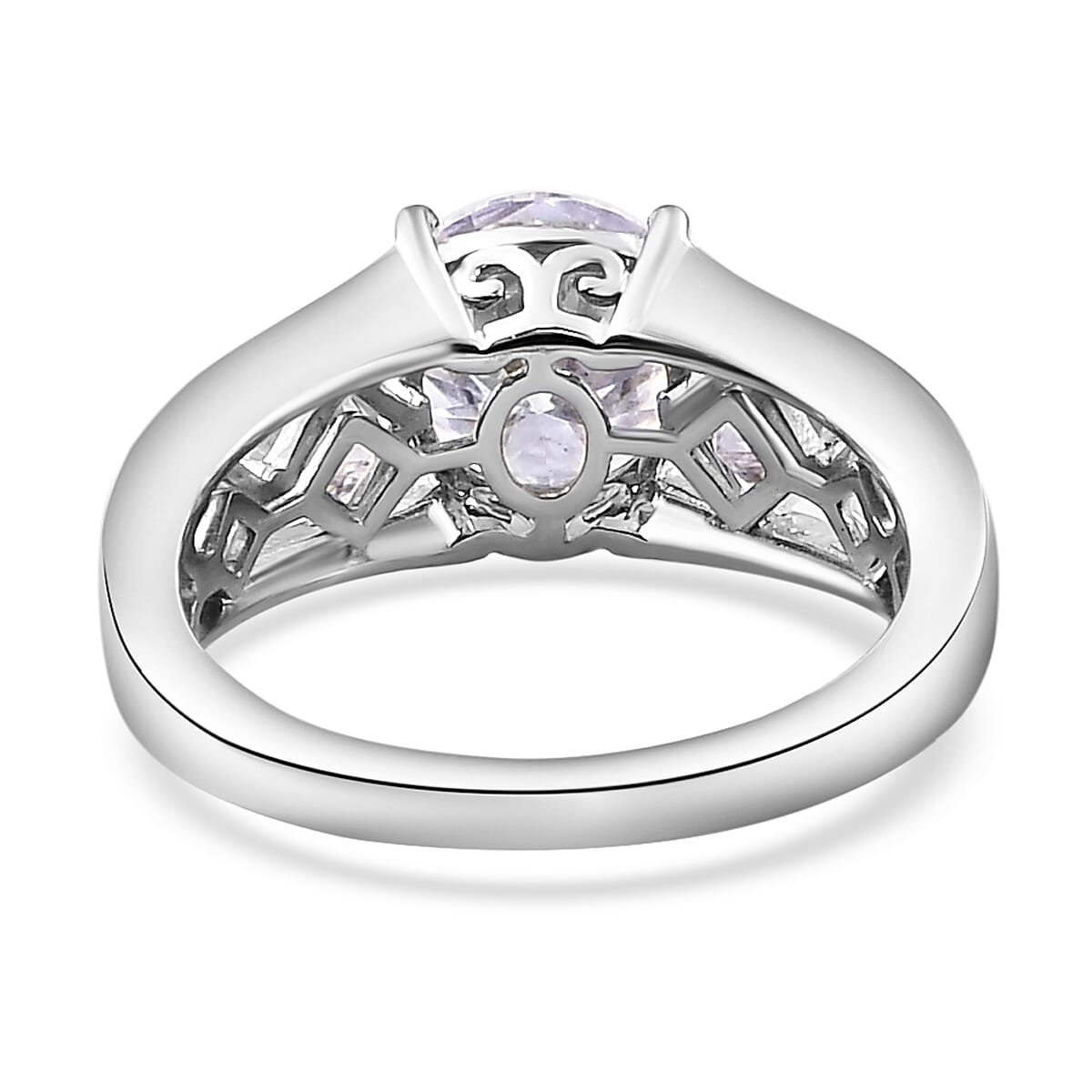 GP Art Deco Collection - Moissanite Ring in Platinum Overlay Sterling Silver 2.53 Ct. 8946707 5