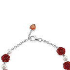 GP - Murano Glass, Blue Sapphire & Pearl Bracelet (Size - 7.5) with Lobster Clasp in Rhodium Overlay Sterling Silver 20.50 Ct.