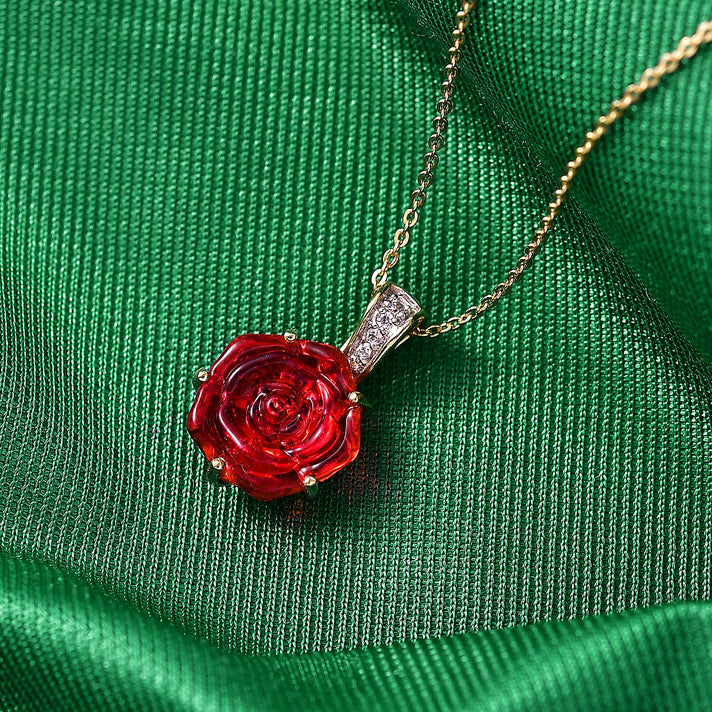GP- Murano Glass, White Zircon &amp; Blue Sapphire Floral Pendant with Chain (Size 20) in 18K Vermeil Yellow Gold Plated Sterling Silver 4468102 2