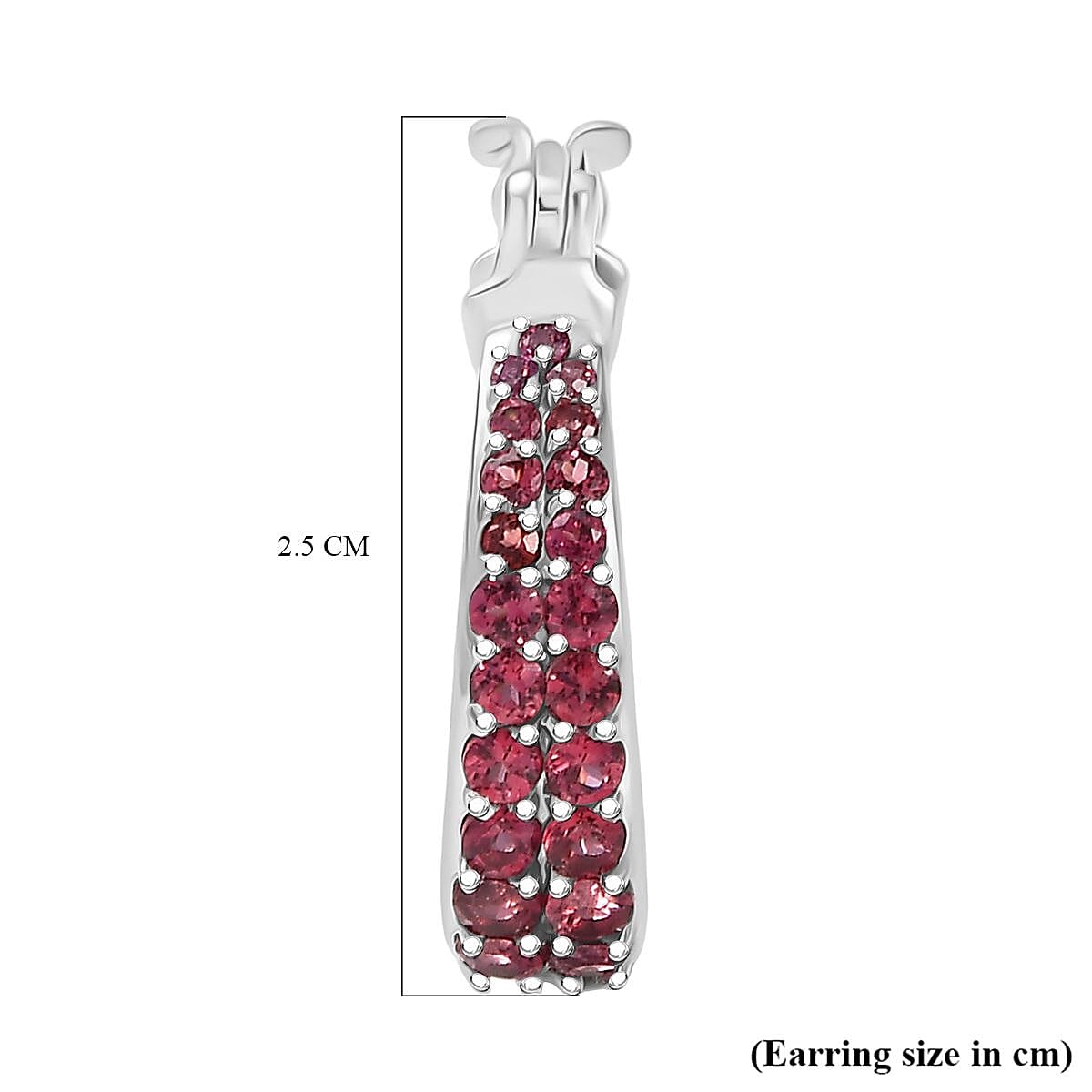 GP- Italian Garden Collection Orissa Rose Garnet, Blue Sapphire Full Hoop Earring in Rhodium Overlay Sterling Silver 2.36 Ct, Silver Wt. 7.53 Gms. 8302714 5