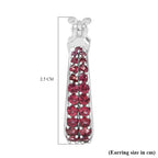 GP- Italian Garden Collection Orissa Rose Garnet, Blue Sapphire Full Hoop Earring in Rhodium Overlay Sterling Silver 2.36 Ct, Silver Wt. 7.53 Gms.