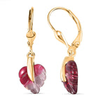 GP Pink Bi Color Glass Dangling Earring with Lever Back in 18K Vermeil Yellow Gold Plated Sterling Silver 3.17 Ct.