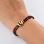 GP Italian Garden Collection - Red Garnet, Blue Sapphire Bracelet (Size - 7.5) in 18K Vermeil Yellow Gold Sterling Silver 29.42 Ct.