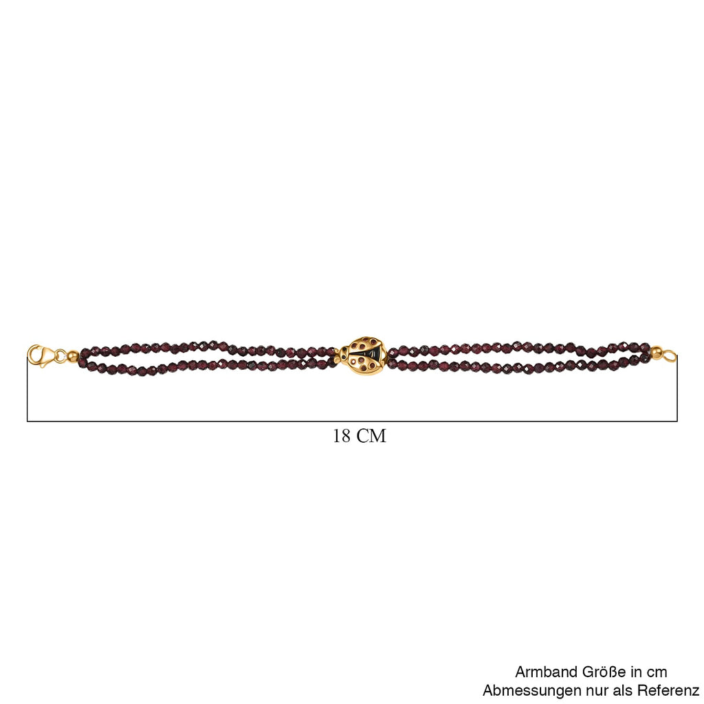 GP Italian Garden Collection - Red Garnet, Blue Sapphire Bracelet (Size - 7.5) in 18K Vermeil Yellow Gold Sterling Silver 29.42 Ct.