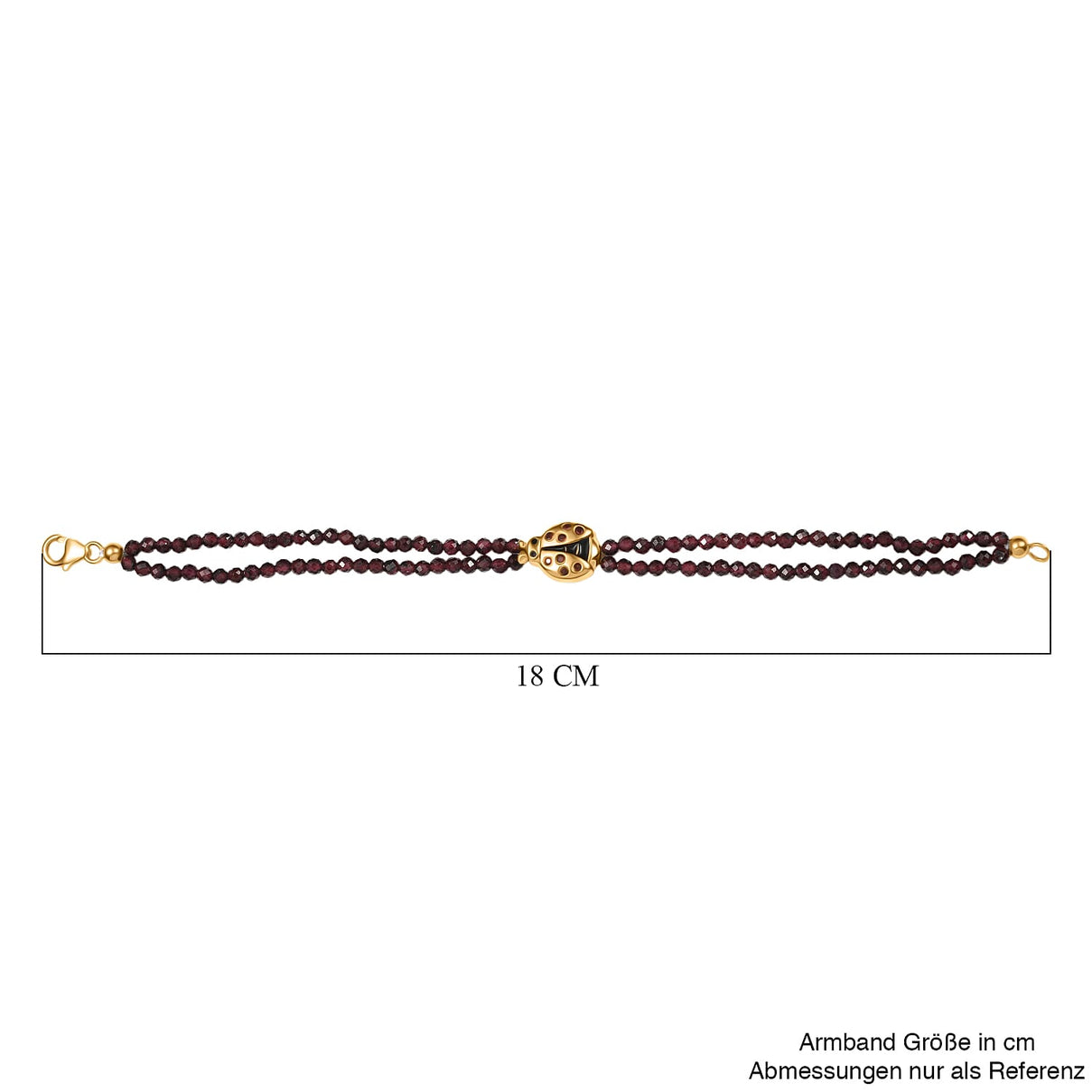GP Italian Garden Collection - Red Garnet Lady Bug Bracelet (Size - 7.5) with Lobster Clasp in 18K Vermeil Yellow Gold Over Sterling Silver 29.42 Ct. 8200778 7