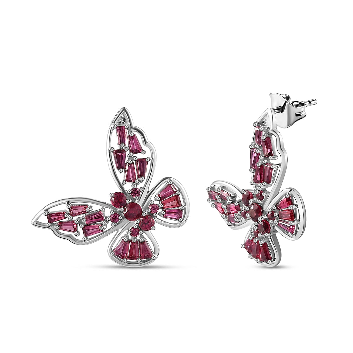 GP Italian Garden Collection - Rhodolite Garnet Earrings in Rhodium Overlay Sterling Silver 7808063 0