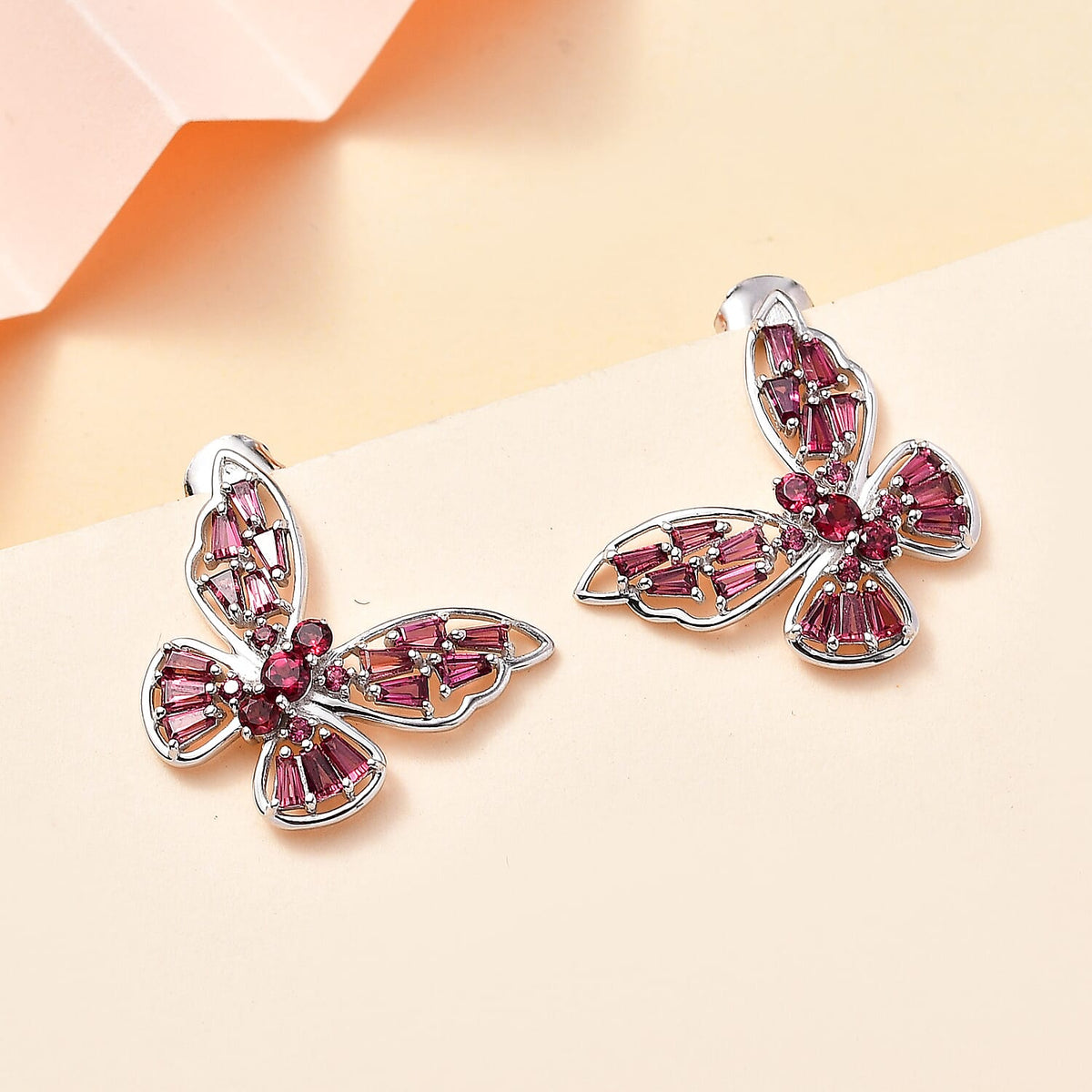 GP Italian Garden Collection - Rhodolite Garnet Earrings in Rhodium Overlay Sterling Silver 7808063 2