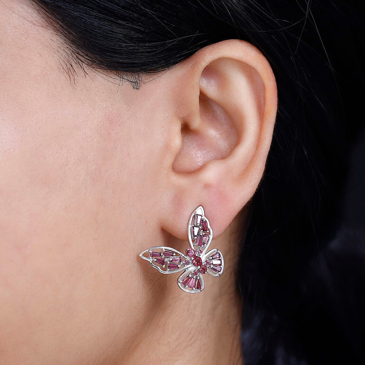 GP Italian Garden Collection - Rhodolite Garnet Earrings in Rhodium Overlay Sterling Silver 7808063 3