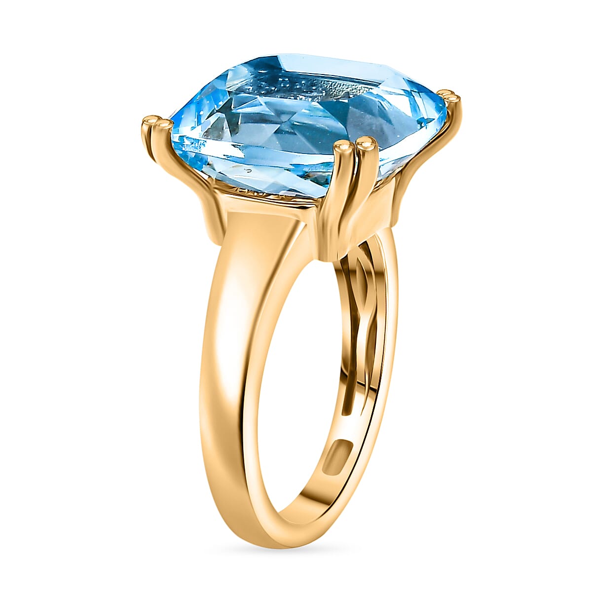 GP Celestial Collection Skyblue Topaz, Blue Sapphire &amp; White Zircon  Ring in 18K Vermeil Yellow Gold Plated Sterling Silver 8.91 Ct. 7971429 3