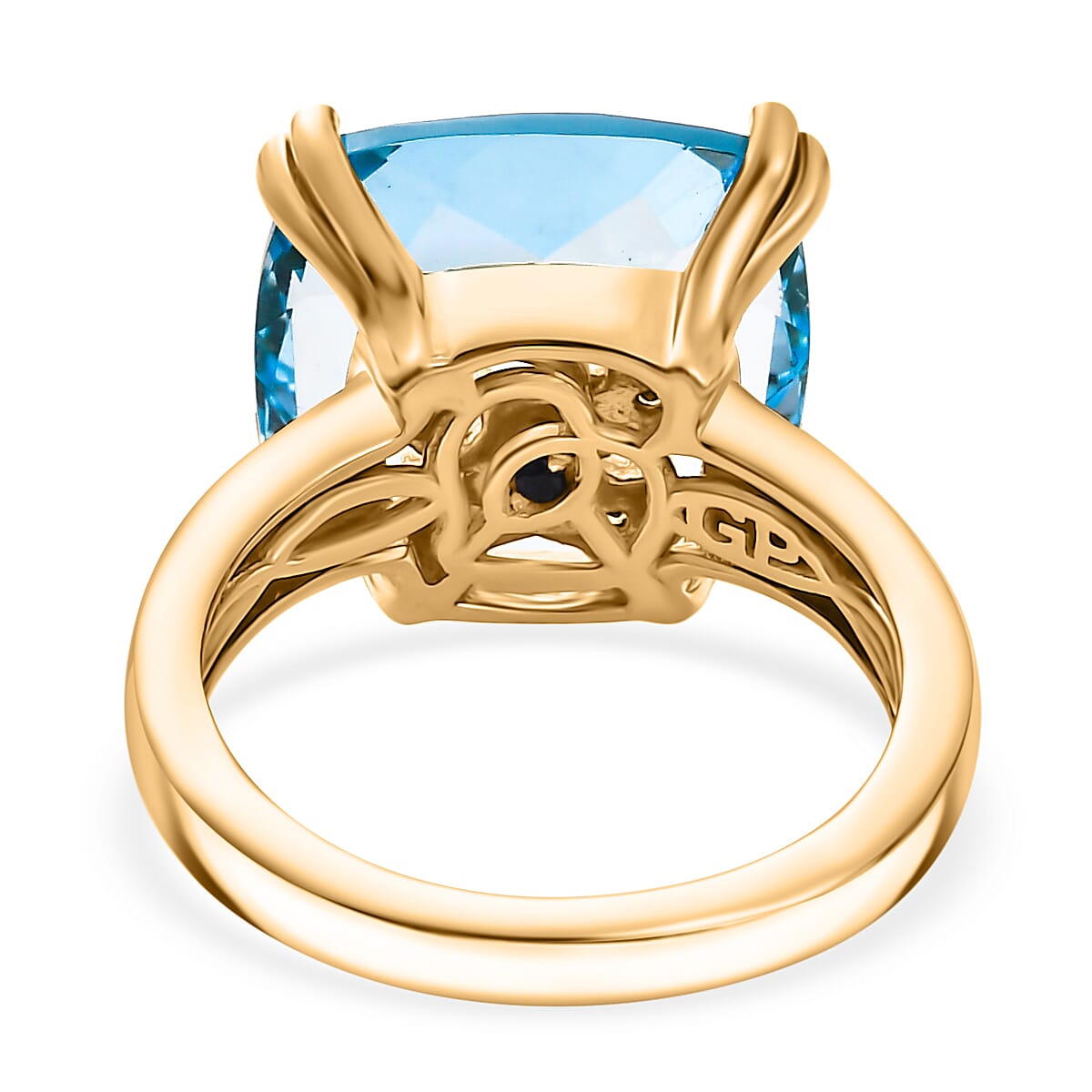 GP Celestial Collection Skyblue Topaz, Blue Sapphire &amp; White Zircon  Ring in 18K Vermeil Yellow Gold Plated Sterling Silver 8.91 Ct. 7971429 4