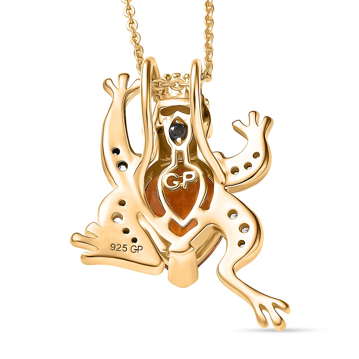 GP Trionfo Collection - Serra Gaucha Citrine &amp; Multi Gemstones Frog with Crown Pendant with Chain in 18K Vermeil Yellow Gold Plated Sterling Silver 2.49 Ct. 4428886 6