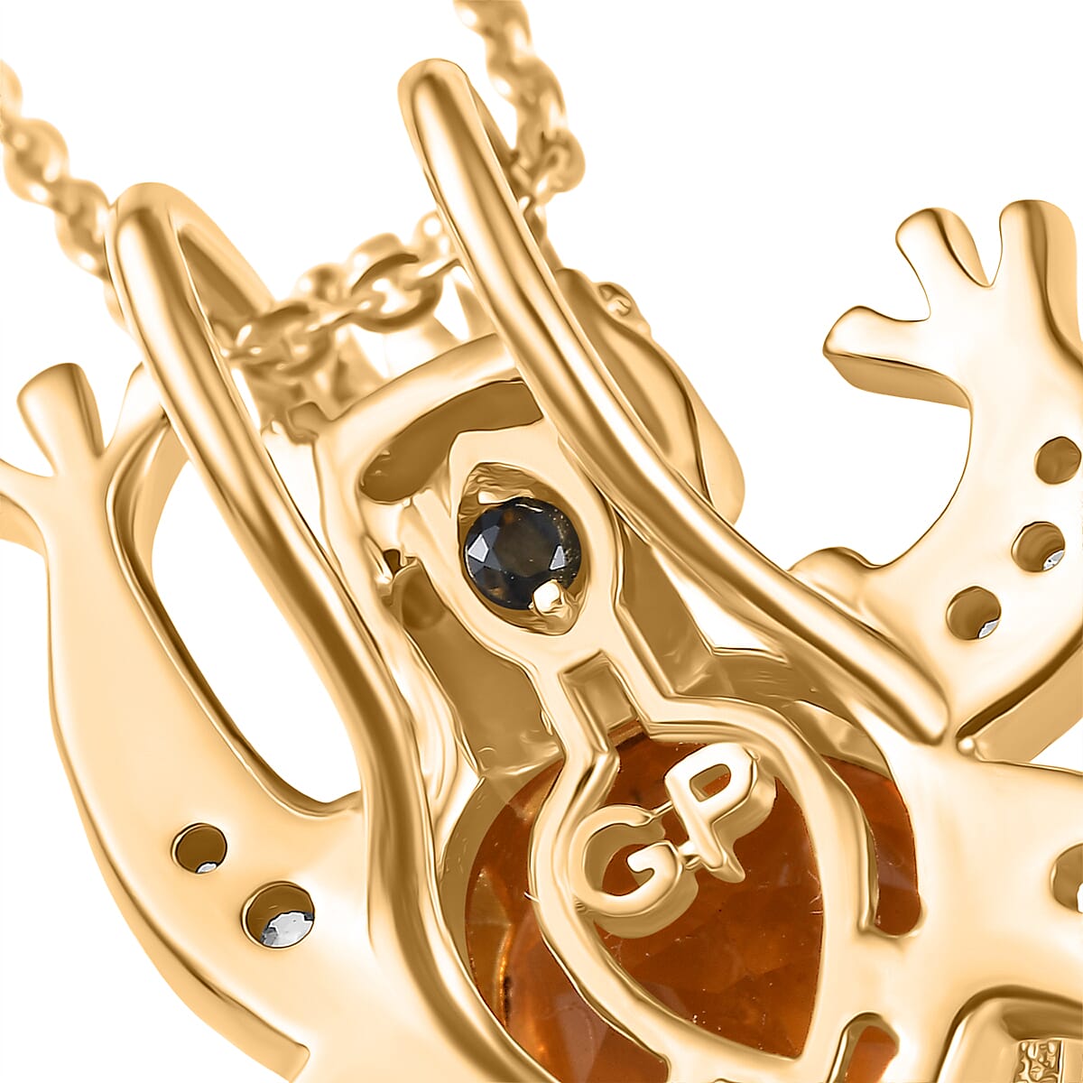GP Trionfo Collection - Serra Gaucha Citrine &amp; Multi Gemstones Frog with Crown Pendant with Chain in 18K Vermeil Yellow Gold Plated Sterling Silver 2.49 Ct. 4428886 7