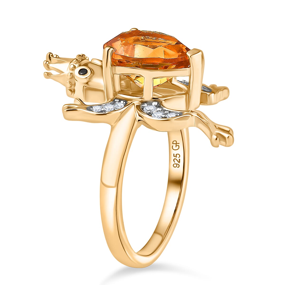 GP Trionfo Collection - Serra Gaucha Citrine &amp; Multi Gemstones Frog with Crown Ring in 18K Vermeil Yellow Gold Plated Sterling Silver 2.49 Ct. 8295523 5