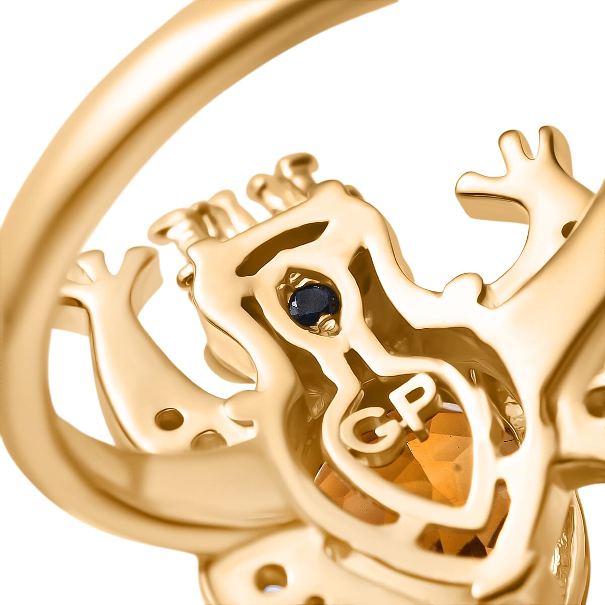 GP Trionfo Collection - Serra Gaucha Citrine &amp; Multi Gemstones Frog with Crown Ring in 18K Vermeil Yellow Gold Plated Sterling Silver 2.49 Ct. 8295523 7