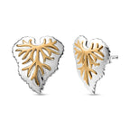 GP Maple Leaf Collection - Two-Tone Plated Sterling Silver Heart Earrings