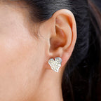 GP Maple Leaf Collection - Two-Tone Plated Sterling Silver Heart Earrings