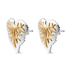 GP Maple Leaf Collection - Two-Tone Plated Sterling Silver Heart Earrings