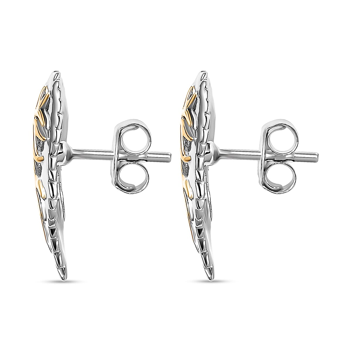 GP Maple Leaf Collection - Two-Tone Plated Sterling Silver Heart Earrings 7640615 4