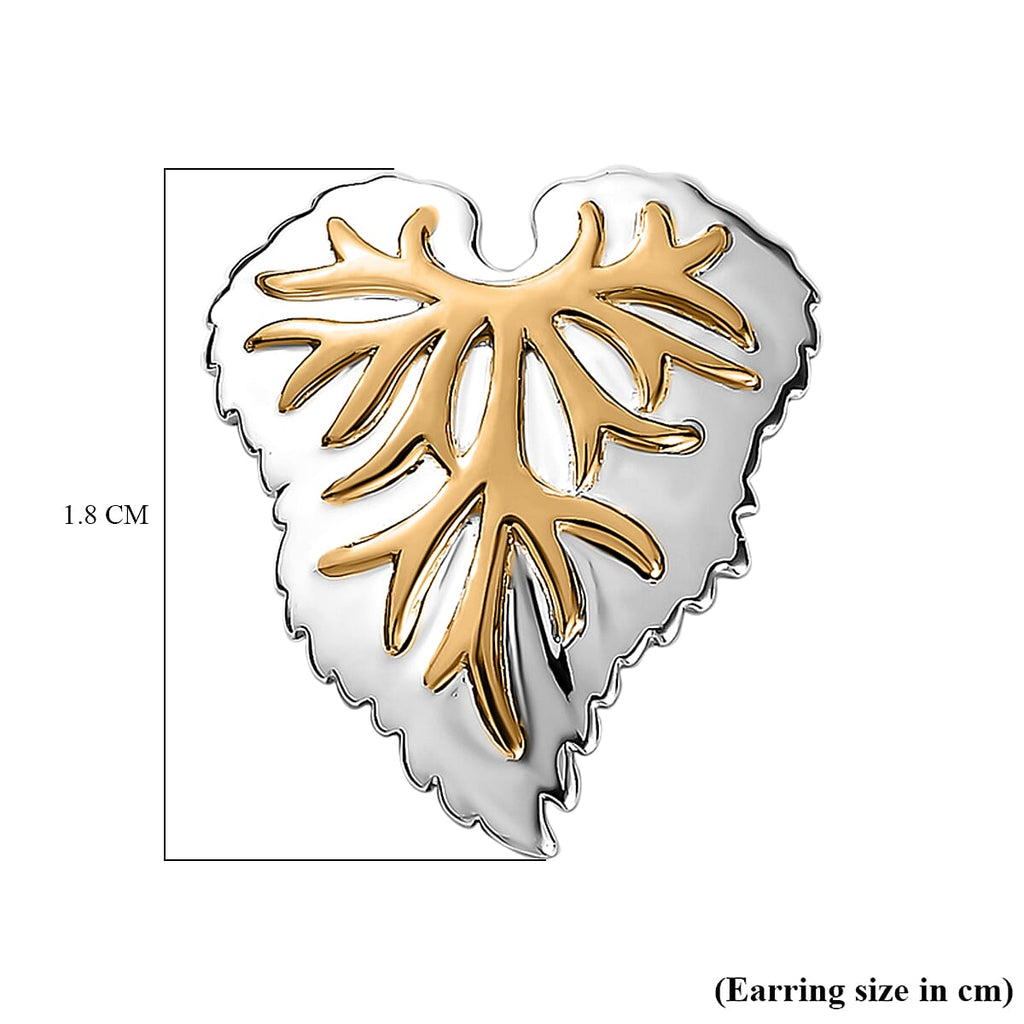 GP Maple Leaf Collection - Two-Tone Plated Sterling Silver Heart Earrings