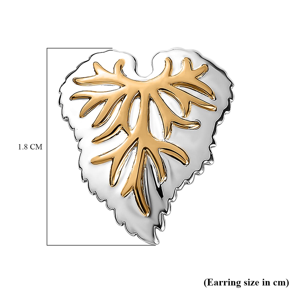 GP Maple Leaf Collection - Two-Tone Plated Sterling Silver Heart Earrings 7640615 6