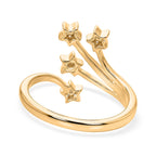 GP - White Diamond & Blue Sapphire Star Ring in 18K Vermeil Yellow Gold Plated Sterling Silver