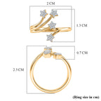 GP - White Diamond & Blue Sapphire Star Ring in 18K Vermeil Yellow Gold Plated Sterling Silver