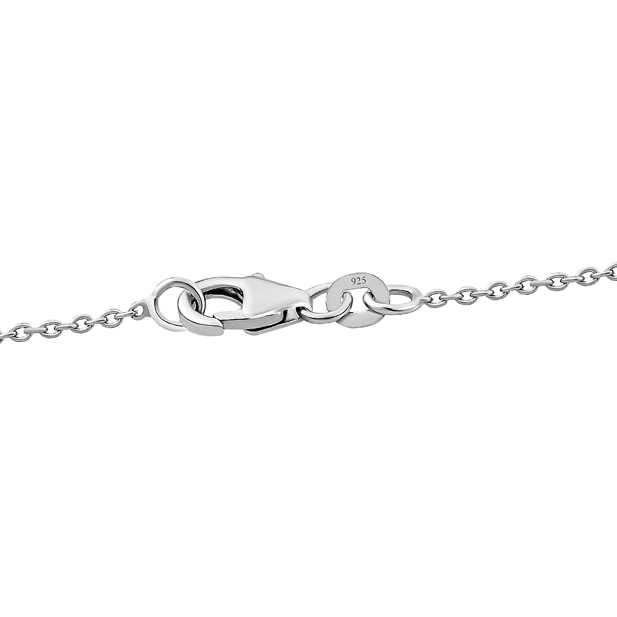 GP - White Diamond, Blue Diamond &amp; Blue Sapphire Star and Moon Pendant with Chain (Size 20) in Platinum Overlay Sterling Silver 0.50 Ct. 3169822 6