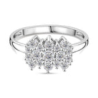 RADIANTA Moissanite - GRA Certified D-VVS1 Moissanite Boat Ring in Rhodium Overlay Sterling Silver 1.07 Ct.
