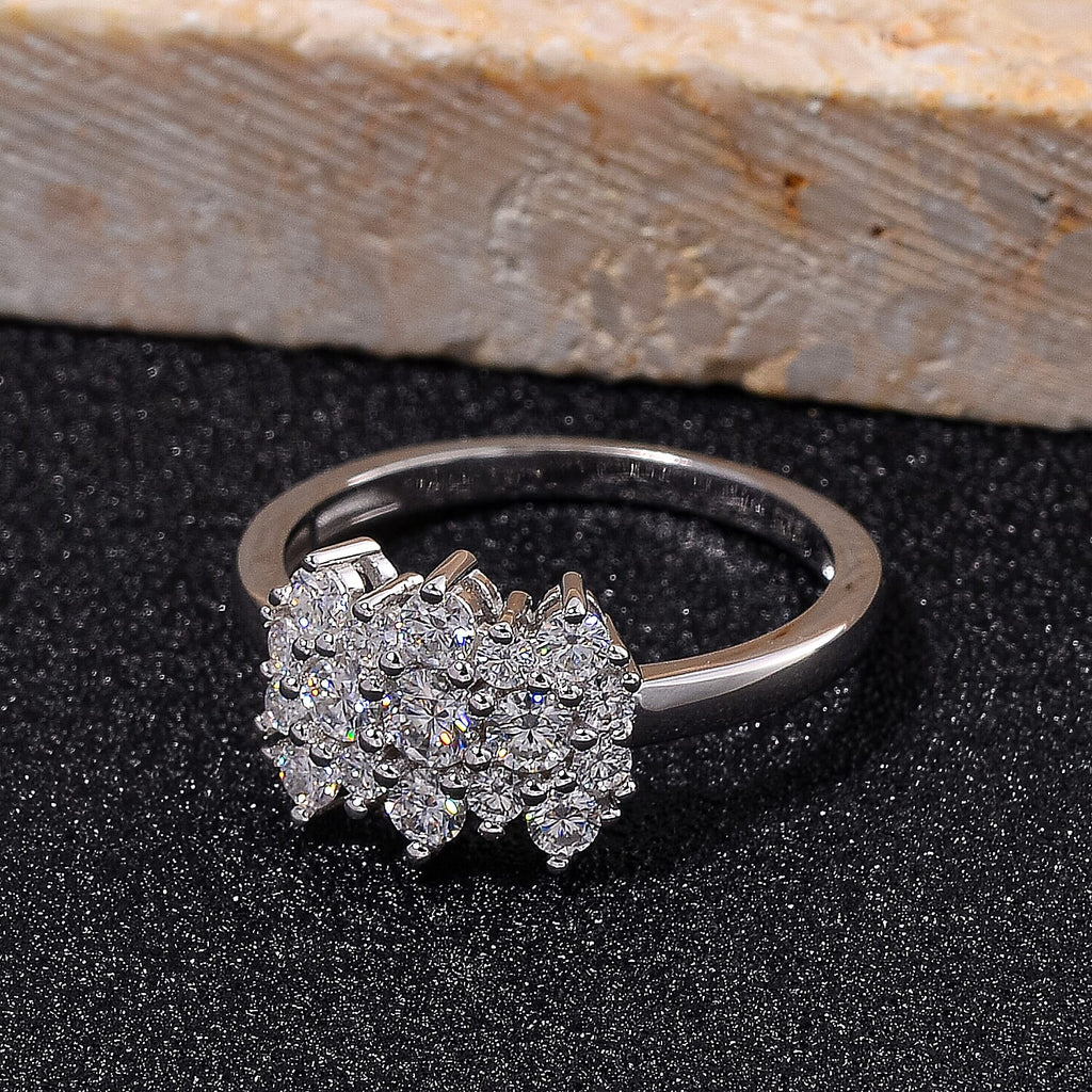 RADIANTA Moissanite - GRA Certified D-VVS1 Moissanite Boat Ring in Rhodium Overlay Sterling Silver 1.07 Ct.