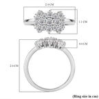 RADIANTA Moissanite - GRA Certified D-VVS1 Moissanite Boat Ring in Rhodium Overlay Sterling Silver 1.07 Ct.