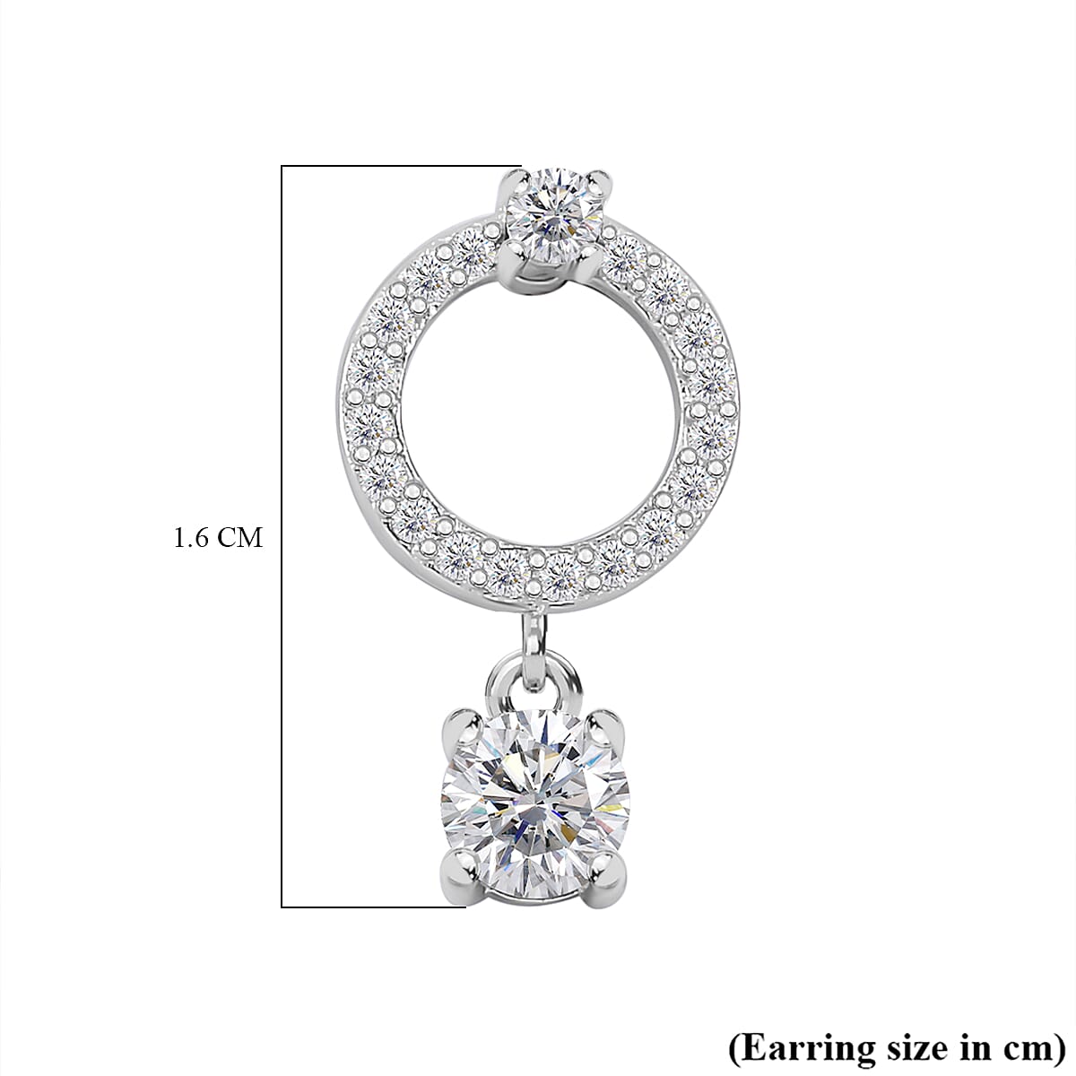 RADIANTA GRA Certified Moissanite D-VVS1 Earrings With Push Back in Rhodium Overlay Sterling Silver 1.02 Ct. V32738705 6